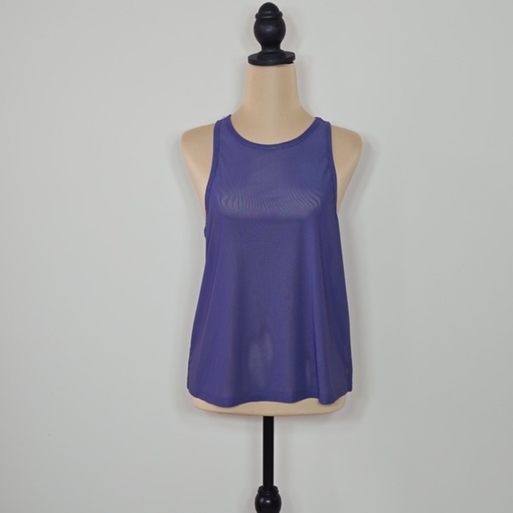 Apana Purple Mesh Racerback Workout Tank Top Womens Large Stretch‎ Activewear L